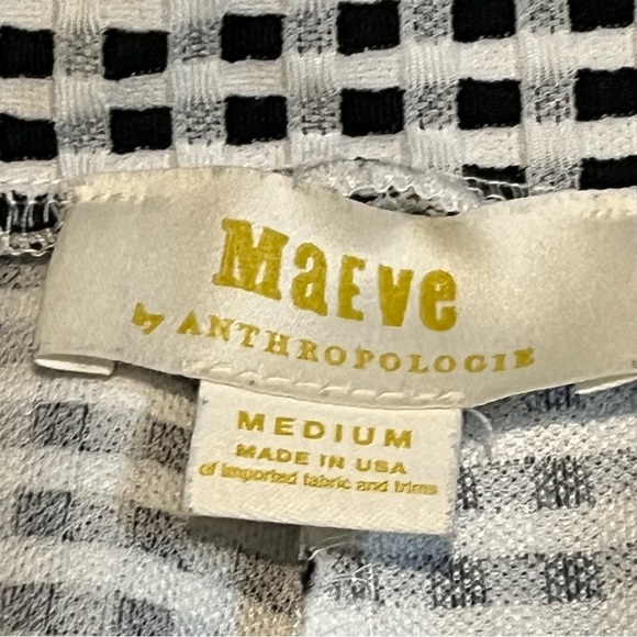 Maeve by Anthropologie Pants Womens Medium Black White The Colette Wide Leg Crop - Picture 3 of 9